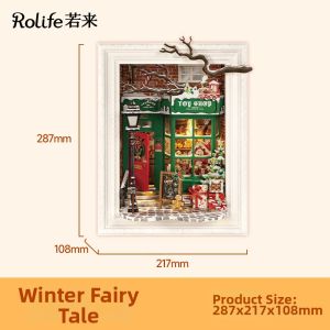 JINWUCHUANGYI | Christmas Winter Fairy Tale Wooden DIY Miniature House Frame Kit