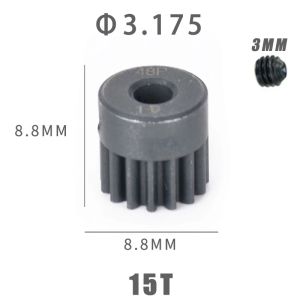 48P 3.175mm High Strength Steel Pinion Gear 14T-30T Optional High Precision Motor Gear for RC Car Motor Upgrade (1pc)