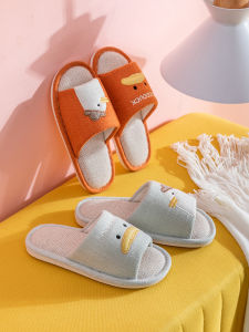 Linen Slippers Womens Summer Spring & Fall All Year Round Indoor Home Couple Non Slip Cotton Linen Wooden Floor For Home Slippers Men