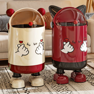 Fun Cat Ear Large Capacity Flip Lid Trash Can