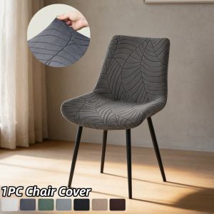 1PC Jacquard Curved Chair Covers Elastic Durable Dining Chair Covers All Season Universal Seat Protective Case for Living Room