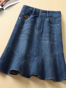 High Waist A-Line Mini Skirt Womens Denim Bodycon Skirts Spring Autumn New Arrival Short Skirts Small Size Wrap around Skirts