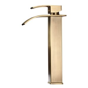 JUNSHEN | Retro Waterfall Antique Brass Color Faucet