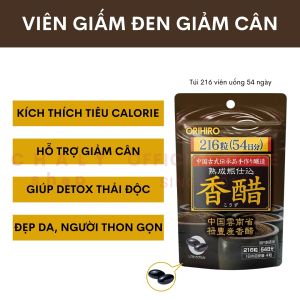 Viên giấm đen giảm cân đẹp da Orihiro 216 viên nội địa Nhật