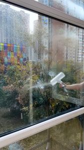 3 in 1 Window Cleaner Wiper Long Handle Window Glass Cleaning Brush Wiper with Sewage Collector