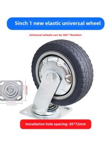 Heavy Duty Rubber Universal Wheels Wear Resistant Hand Truck Single Wheel Flat Bed Trailer Wheels Mobile Kitchen Carts Casters