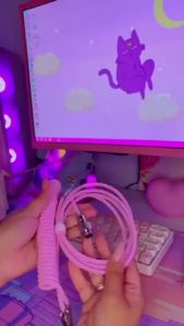 USB Type C Mechanical Keyboard Spring Coiled Cable Hardware Linker Usb Aviation Mechanical Cable Spiral Gaming Usb Keyboard Wire