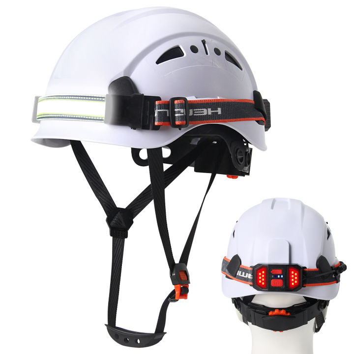 CE Construction Safety Helmet W/ Led Headlight Strip and Warning ...