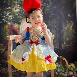 Summer Childrens Dress New Escape Snow White Lolita Skirt Girls Sixth Birthday Gift Dress Princess Style Short Sleeve Polyester Fiber