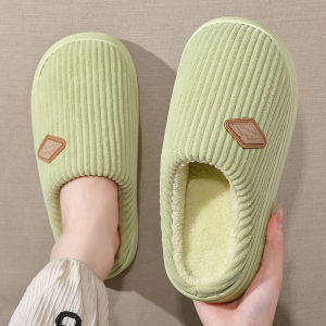 รองเท้าแตะผ้าฝ้าย รองเท้าแตะสำหรับใส่ในบ้าน รองเท้าแตะสำหรับผู้หญิง ฤดูใบไม้ร่วง/ฤดูหนาว รองเท้าแตะพื้นนุ่ม ด้านข้างเงียบ กันลื่น พื้นรองเท้า EVA รองเท้าแตะสำหรับผู้ชาย รองเท้าแตะผู้หญิง รองเท้าแตะแบบสวม สวมใส่สบาย