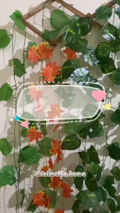 Daun Rambat Besar Sulur Panjang 2m Artificial Anggur Ivy Srigading Dekorasi Rumput Dinding Monstera