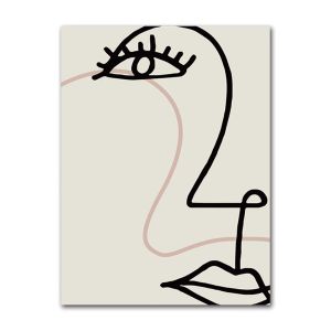 BILIBILI | Human Face Curve Abstract Retro Posters and Prints Nordic Minimalist Canvas Painting Wall Art Pictures Home Decoration