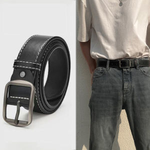 Fashion Mens Belt With Alloy Buckle Casual And Youthful Black Belt for Man Trendy and All-Match Strap