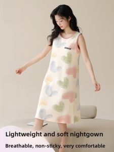 MiiOW | Cat Woman Sleep Dress Womens Style 2025 New Summer Self-contained Chest Pad Sleeveless Mid-length Sweet Girl Nightgown Home Clothes