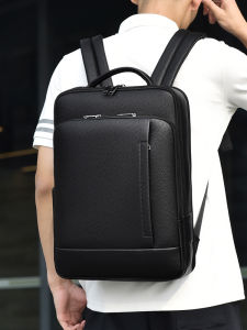 Large Capacity Business Laptop Bag Mens Commuter Backpack Vertical Square Stylish Computer Bag with Breathable Padded Straps