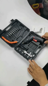 Cordless Electric Screwdriver Set 48 PCS Drill 90° Rotating Design Multifunctional Portable Household Hand Drill With LED Light USB Rechargeable