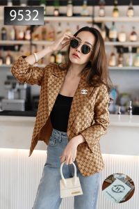 Joanne Fashion | Jacket Wanita Branded Motif Import Premium | Blazer Wanita Branded Mewah Elegan Modern Kekinian Terbaru (9532)