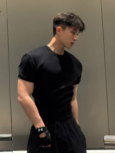 Sorona Quick Dry Short Sleeve Mens T-Shirt Fitness Summer Sport Shoulder T-Shirt Moisture Wicking Breathable Half Sleeve