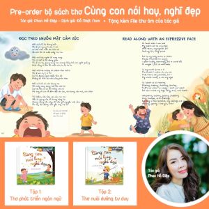 Sách - Cùng Con Nói Hay Nghĩ Đẹp 2 cuốn Bìa cứng - Sách thơ phát triển Tư duy và Ngôn ngữ cho bé 1-12 tuổi - Lionbooks