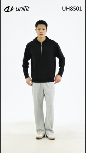 UNIFIT Mens Half-Zip Hoodie Pullover Lightweight Casual Active Long Sleeve Hooded Top Comfy Relaxed Fit Sweatshirt UH8501