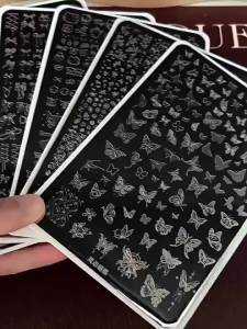 3 Types Of Nail Templates With 12 Vibrant Pearls For Customized Nail Art Design Double Headed Nail Print Pattern Silicone Stamp