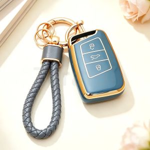 TPU Smart Key Cover Case Shell Fob Protector Accessories For Volkswagen VW Tiguan Polo Passat B8 For Skoda Kodiaq Karoq Octavia