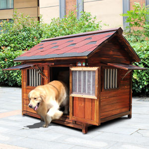 All-Season Wooden Dog House Outdoor Waterproof Large Breed Dog Cage Winter Warmth Shelter Open Style Pet Supplies Dog Bed