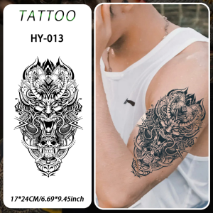 Dragon Head Waterproof Temporary Tattoo Sticker for  arms Long-lasting Waterproof for 1-2 weeks Realistic Semi-Permanent Fake