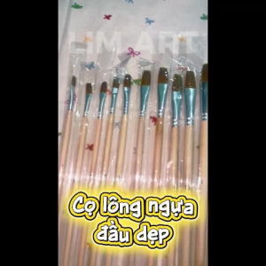 Cọ Lông Ngựa Đầu Dẹp Cọ Vẽ Màu Nước Gouache Acrylic LIM ART