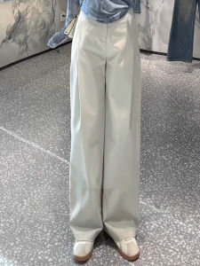 Quần Ống Rộng Thời Trang Cạp Cao Cho Nữ Mùa Xuân Thu Mới 2025 Quần Ống Rộng Thường Ngày Rộng Rãi Có Xếp Ly