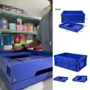 Super Plast ลังพลาสติก ไม่มีฝา ลังเก็บของ ลังพับได้ พลาสติก แข็งแรง ทนทาน อุตสาหกรรมทั่วไป เกษตร อาหาร ขนของ 32L น้ำเงิน T9540