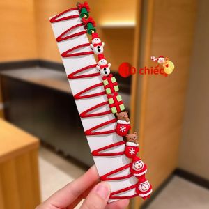10 Chiếc Kẹp Tóc Giáng Sinh Cho Bé Gái Họa Tiết Hoạt Hình Ông Già Noel Bông Tuyết Tuần Lộc Cây Thông Chim Cánh Cụt Gấu Chuông Kiểu Dáng Thời Trang Nơ Cài Tóc Cho Các Bữa Tiệc Ngày Lễ
