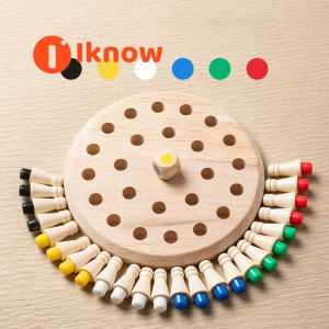 I know Wooden Memory Chess Board Game: Color Memory Matching Brain Teasers Game for Kids Age 3-12 - Toddler Learning Activities Educational Toys - Montessori Toys for 3 4 5 6 7 8+ Year Old Boy Girl Gift