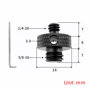 Conversion Screw 1/4 to 1/4 3/8 Inch have 3.3mm hole Screw Gopro Photographic Equipment Accessories for Ball head Tripod Monopod