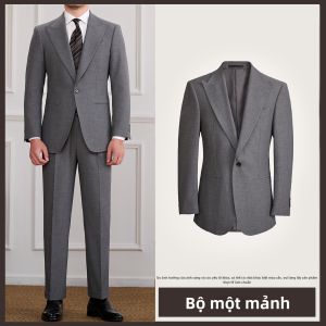 Áo Khoác Suit Pha Len Một Nút Dáng Ôm