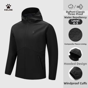 Kelme | Waterproof Windproof Hooded Fleece Lined Softshell Jacket