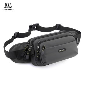 LouisWill กระเป๋าผู้ชายกระเป๋ากระเป๋าไนล่อนด้านหน้ากระเป๋าคาดหน้าอกหลายชั้นกระเป๋าสะพายข้างซิปกระเป๋ากันน้ำกีฬากระเป๋าสะพายไหล่ถนนกระเป๋าหิ้วกระเป๋าเดินทางสำหรับใส่ทำงานหรือธุรกิจ