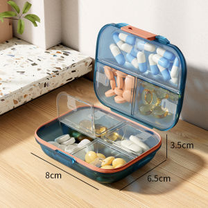 MMZECE | Portable Mini Pill Dispenser Reminder for Daily Medication and Supplements Light Protection
