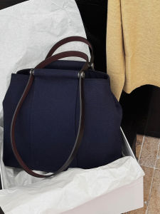 Linen Canvas Tote Bag Womens 2025 New Luxury Minimalist High-End Sensation Single Shoulder Underarm Horse Riding Bag