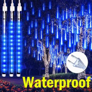 LED Waterproof LED Meteor Shower Lights - Rain Drop String Lights for Outdoor Garden & Christmas Decor