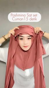Pasmina Inner bahan jersey terbaru dewasa | Pashmina instan Jait dagu