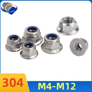 Bu Lông Khóa Mặt Bích Bằng Thép Không Gỉ Cao Cấp SS 304 Có Chốt Nylon Dạng Lục Giác M4-M12 Tiêu Chuẩn DIN6926 Dùng Cho Gia Công Kim Loại