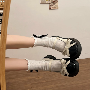 Japanese Style round Toe Mary Jane Womens Shoes Spring Autumn New Retro French Style Patchwork Color Low Heel Single Shoes