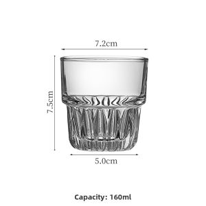 ZHUXI | Stackable Striped Design Glass Beverage Cup
