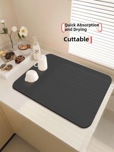 Quick Dry Kitchen Sink Mat Silicon Dinosaur Pattern Absorbent Pad Protect Your Countertop Dishwashing Cabinet Heat Resistant