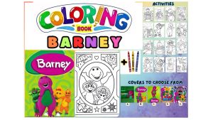 Barney Coloring Book for Kids with FREE Resealable Pouch Gift Ready Best Birthday Party Giveaways