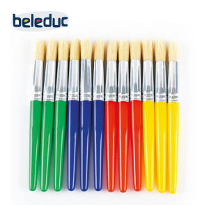 Hand-Painted Brush Painting Tools Kindergarten Brush Hog Bristle round Head Brush Set of 12 24 Board Brushes for Drawing