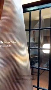 Stiker Kaca Film Sanblast Sandblast Motif Garis Fluted Reeded