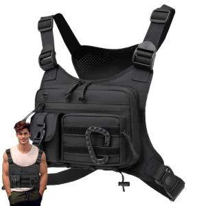 Adjustable Chest Bag Running Vest Pack Anti-Theft Chest Bag For Men Motorcycle Riding Fishing Outdoor Hiking Camping