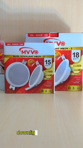 MYVO Lampu LED Downlight 18 Watt Panel Round Inbow Cahaya Putih Kekuningan